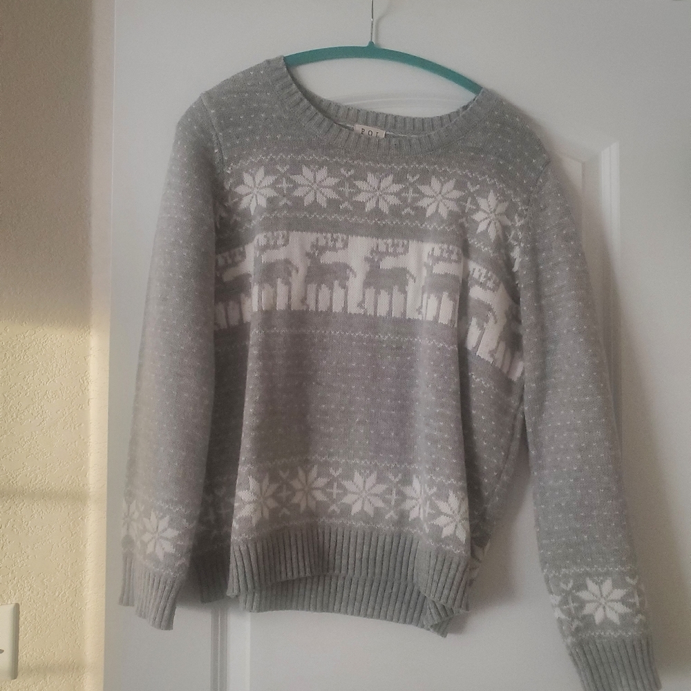 POL Grey Christmas Sweater. Size medium.